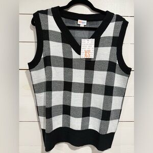 LuLaRoe Nadia Plaid Knit Vest